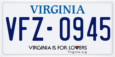 VA license plate VFZ0945
