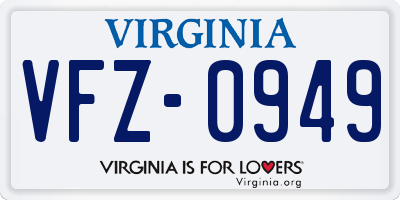 VA license plate VFZ0949