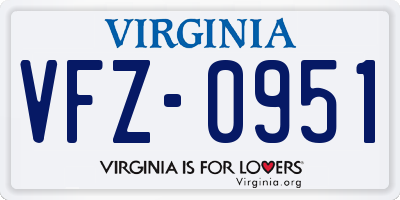 VA license plate VFZ0951