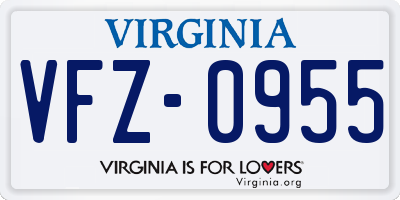 VA license plate VFZ0955