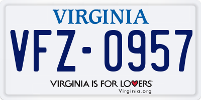 VA license plate VFZ0957
