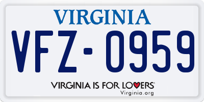 VA license plate VFZ0959