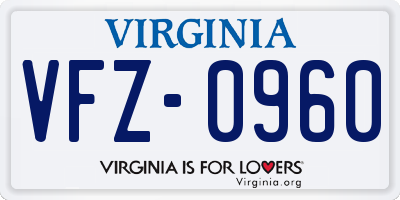 VA license plate VFZ0960