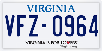 VA license plate VFZ0964