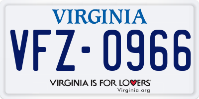 VA license plate VFZ0966