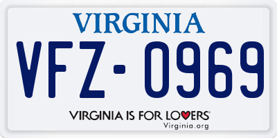 VA license plate VFZ0969