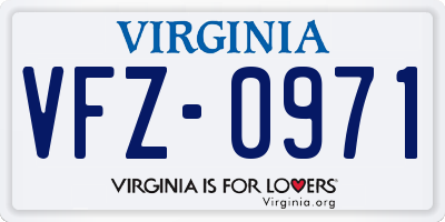 VA license plate VFZ0971