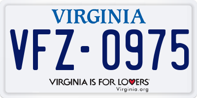 VA license plate VFZ0975