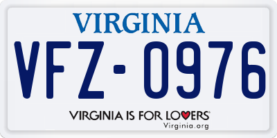 VA license plate VFZ0976