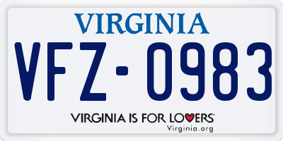 VA license plate VFZ0983
