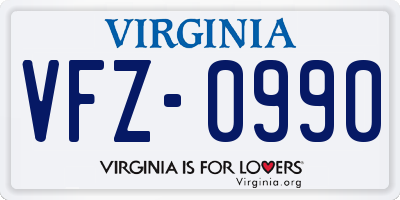 VA license plate VFZ0990