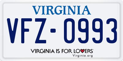 VA license plate VFZ0993