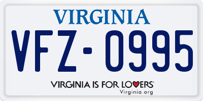 VA license plate VFZ0995