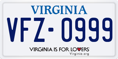 VA license plate VFZ0999