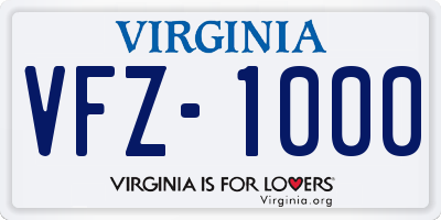 VA license plate VFZ1000