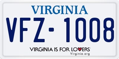 VA license plate VFZ1008
