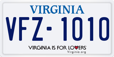 VA license plate VFZ1010