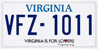 VA license plate VFZ1011