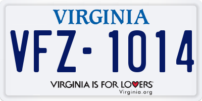 VA license plate VFZ1014