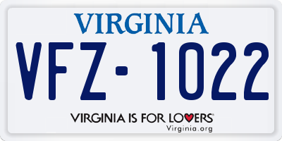 VA license plate VFZ1022
