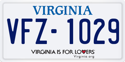 VA license plate VFZ1029