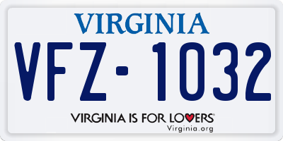VA license plate VFZ1032
