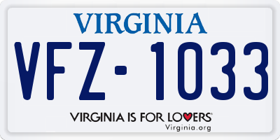 VA license plate VFZ1033
