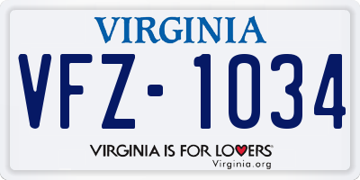 VA license plate VFZ1034