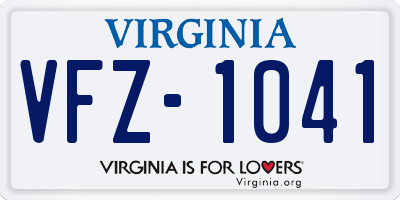 VA license plate VFZ1041
