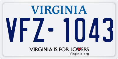 VA license plate VFZ1043