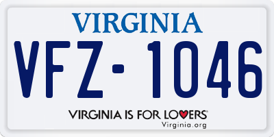 VA license plate VFZ1046