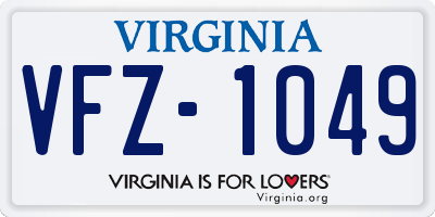 VA license plate VFZ1049