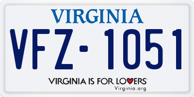 VA license plate VFZ1051