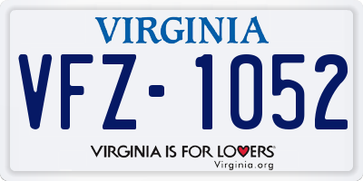 VA license plate VFZ1052