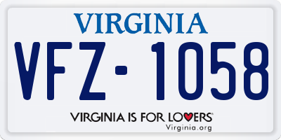 VA license plate VFZ1058