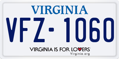 VA license plate VFZ1060