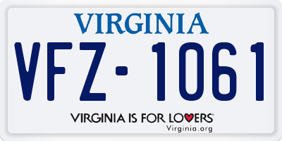 VA license plate VFZ1061