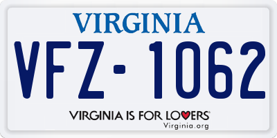 VA license plate VFZ1062