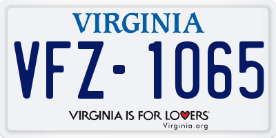 VA license plate VFZ1065