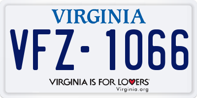 VA license plate VFZ1066