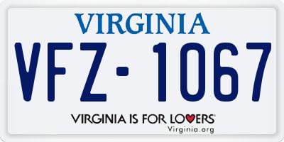VA license plate VFZ1067