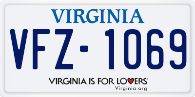 VA license plate VFZ1069
