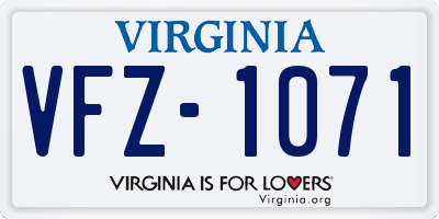 VA license plate VFZ1071