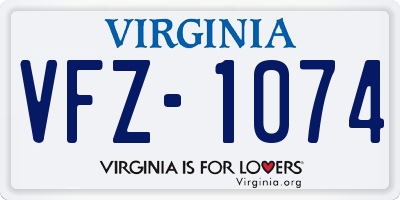 VA license plate VFZ1074