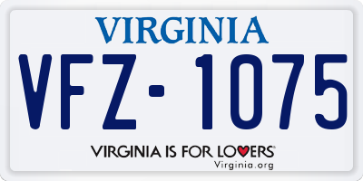 VA license plate VFZ1075