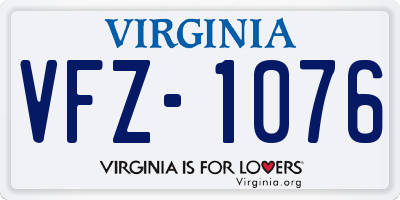 VA license plate VFZ1076