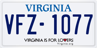 VA license plate VFZ1077