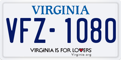 VA license plate VFZ1080