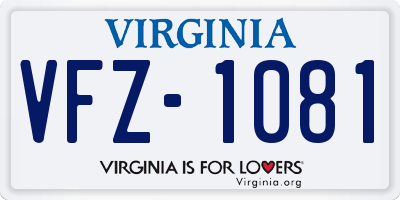 VA license plate VFZ1081