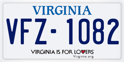 VA license plate VFZ1082
